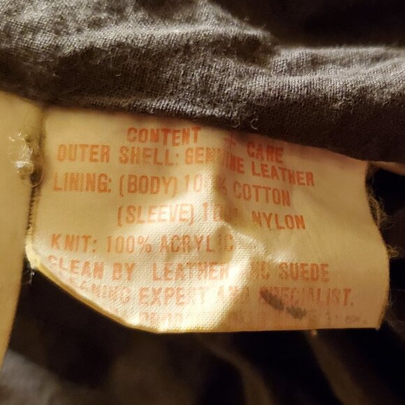 VINTAGE 80s American Eagle Outfitters Distressed Leather Bomber Jacket Medium - Picture 15 of 16